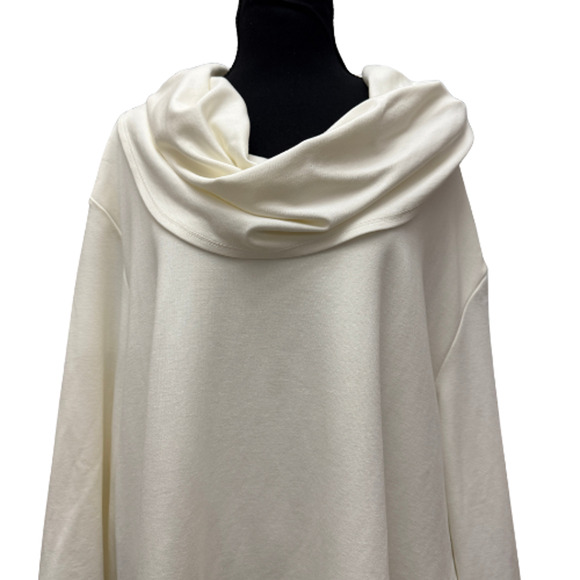 Bryn Walker Lavinia Knit Jersey Cowl Neck 3/4 Sleeve Crossover Hem Tunic Size 3X - Picture 3 of 12